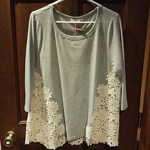 Umgee lace sweater.  3/4 sleeve